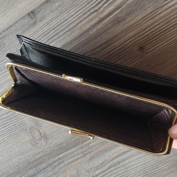 Vintage Black Clutch Wallet Baronet genuine cowhide leather - Picture 5 of 5